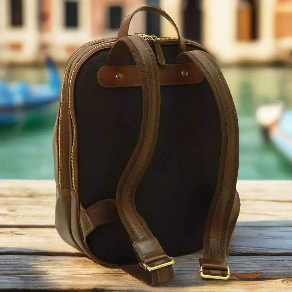 Soft Calfskin Leather Laptop Backpack | Travel & Work