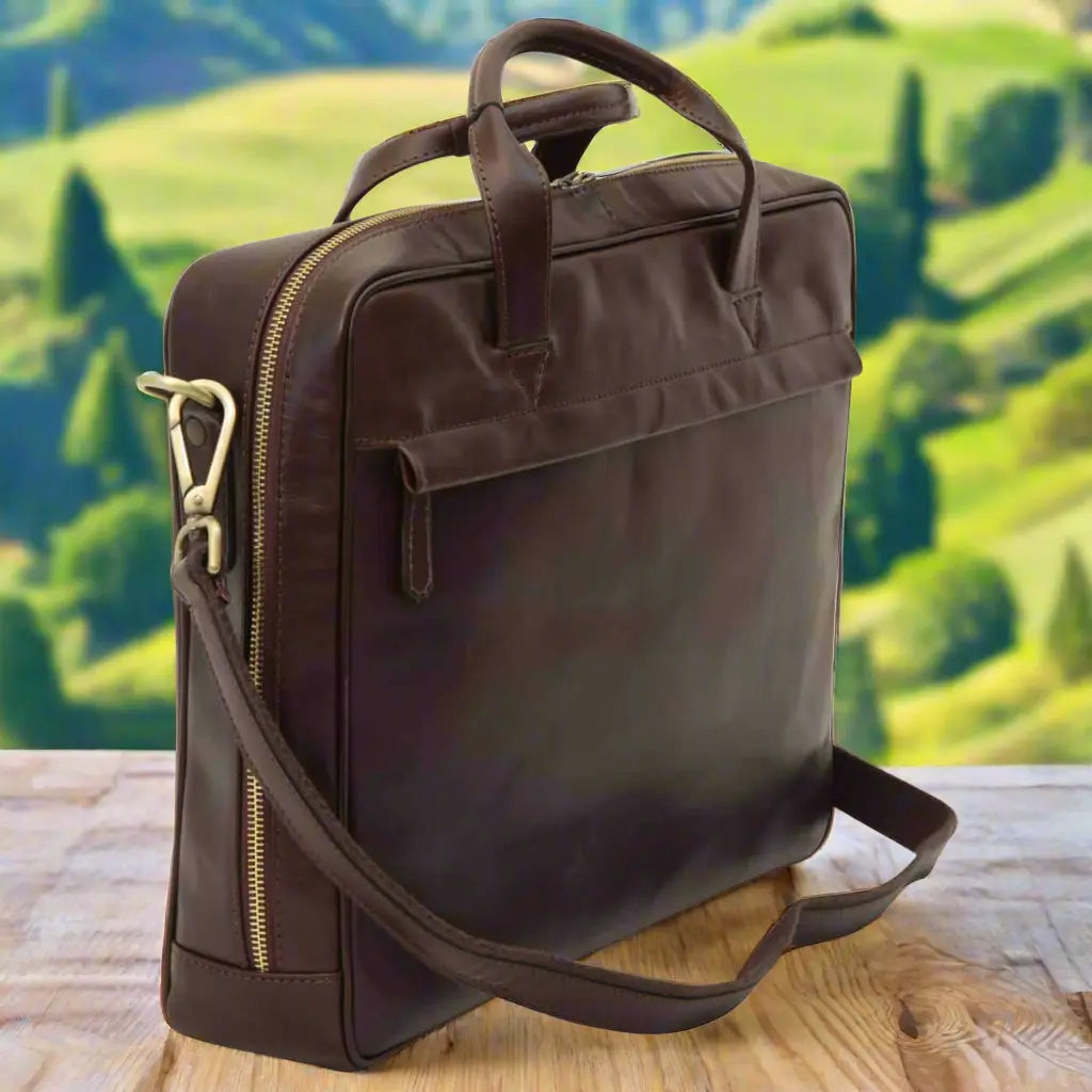 Leather Briefcase with Zip Closure | Office & Work
